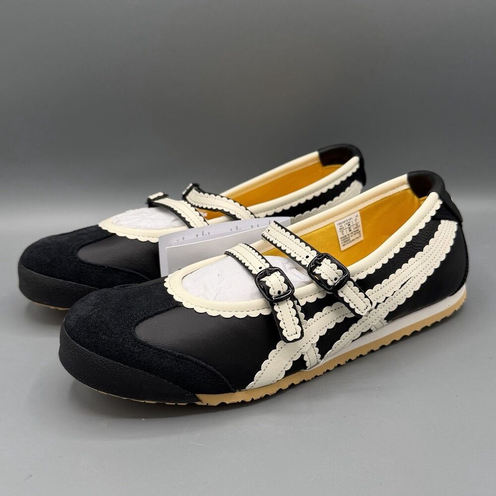 Onitsuka Tiger Mexico 66 TGRS Mary Jane Sneaker Black Cream Women’s Sz 7 - New